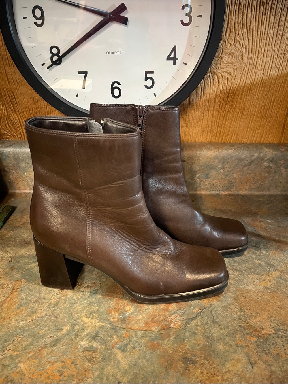Amanda Smith Windsor 8M brown ankle boots 3” heel 33356